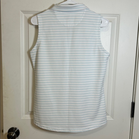 Tournament Collection Striped Sleeveless Polo sleeveless shirt size large white - Picture 4 of 7